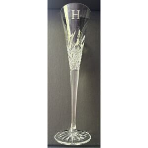 Waterford Celebrate "Happy" H Block Champagne Flute Crystal Single Glass Unused